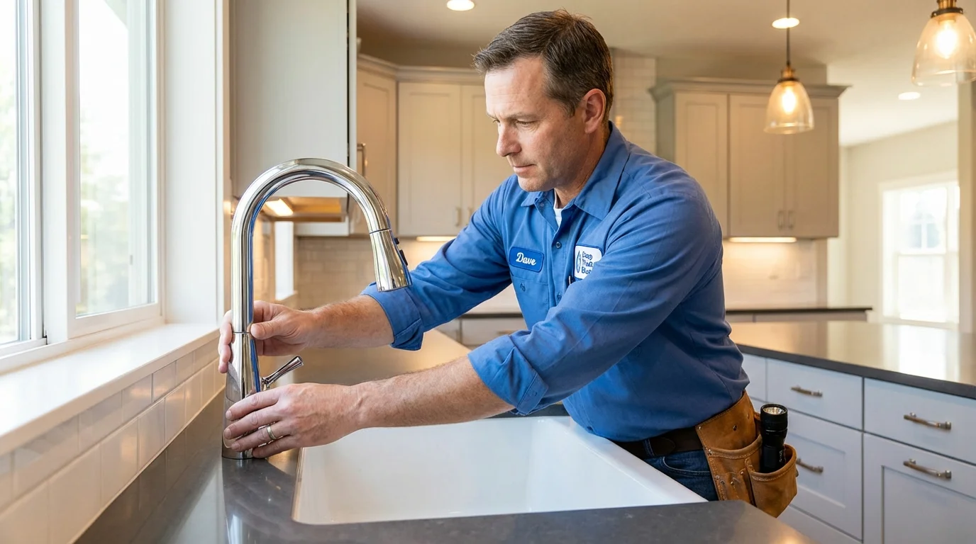 Kitchen faucet installation by Johns Plumbing LLC in Church Hill
